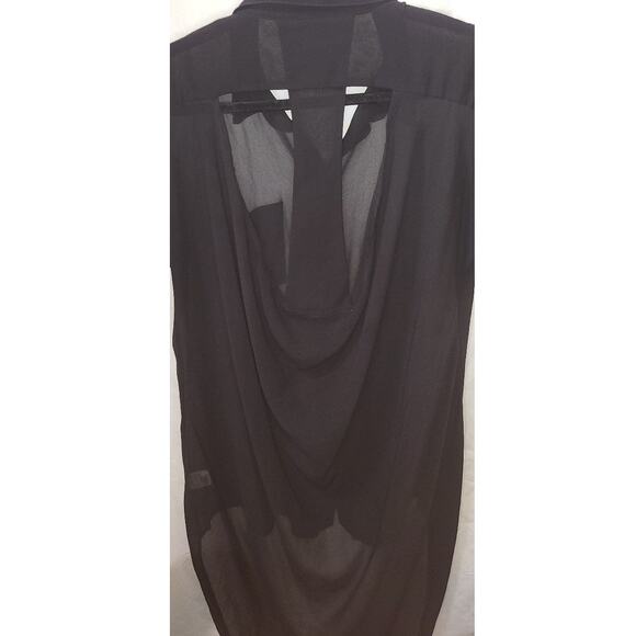 Women’s Double Zero Black Sheer Hi-Low Racerback Top L - Picture 5 of 7